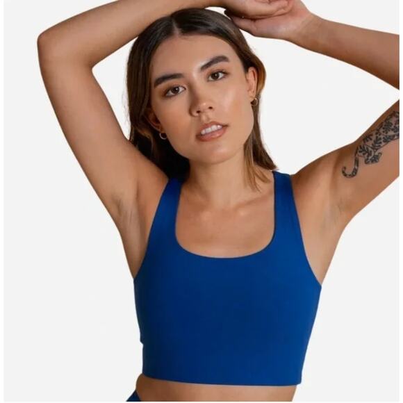 Girlfriend Collective Blue Sports Bra - Picture 1 of 4